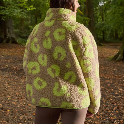 Print Water Resistant Sherpa Cropped Drying Robe