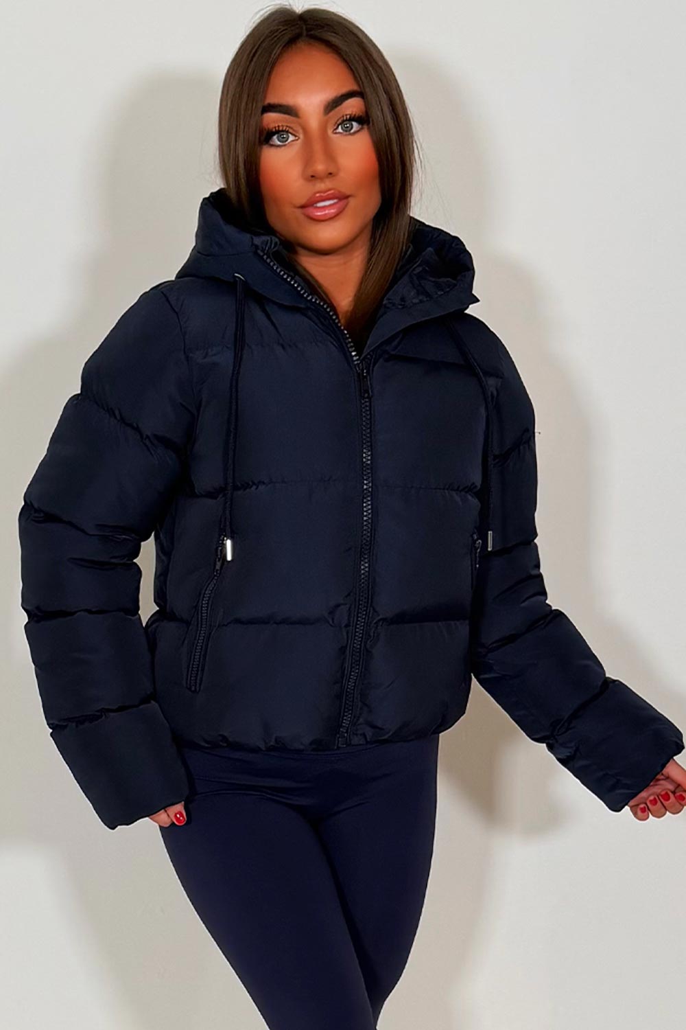 Navy Hooded Puffer Jacket