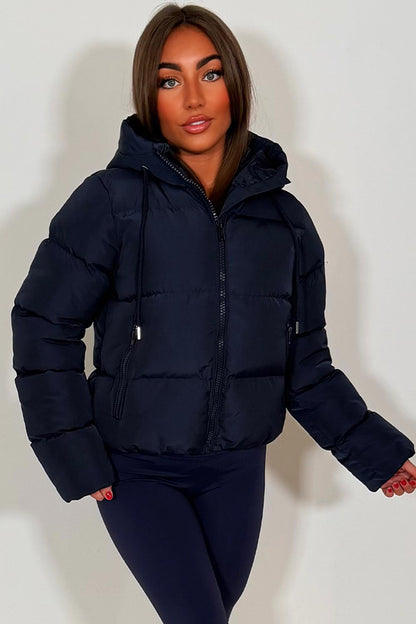 Navy Hooded Puffer Jacket