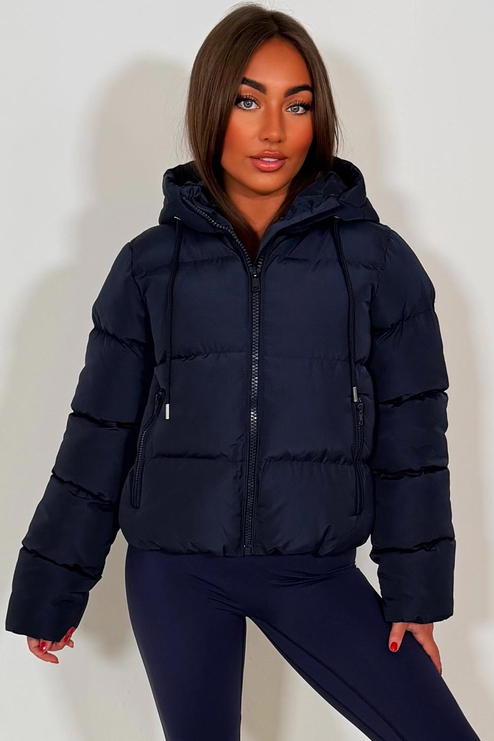 Navy Hooded Puffer Jacket