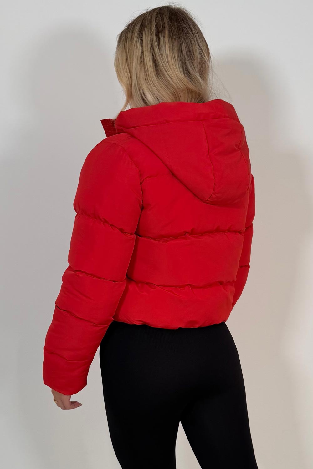 Hooded Puffer Jacket Red