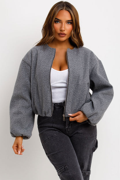 Soft Bomber Jacket Grey