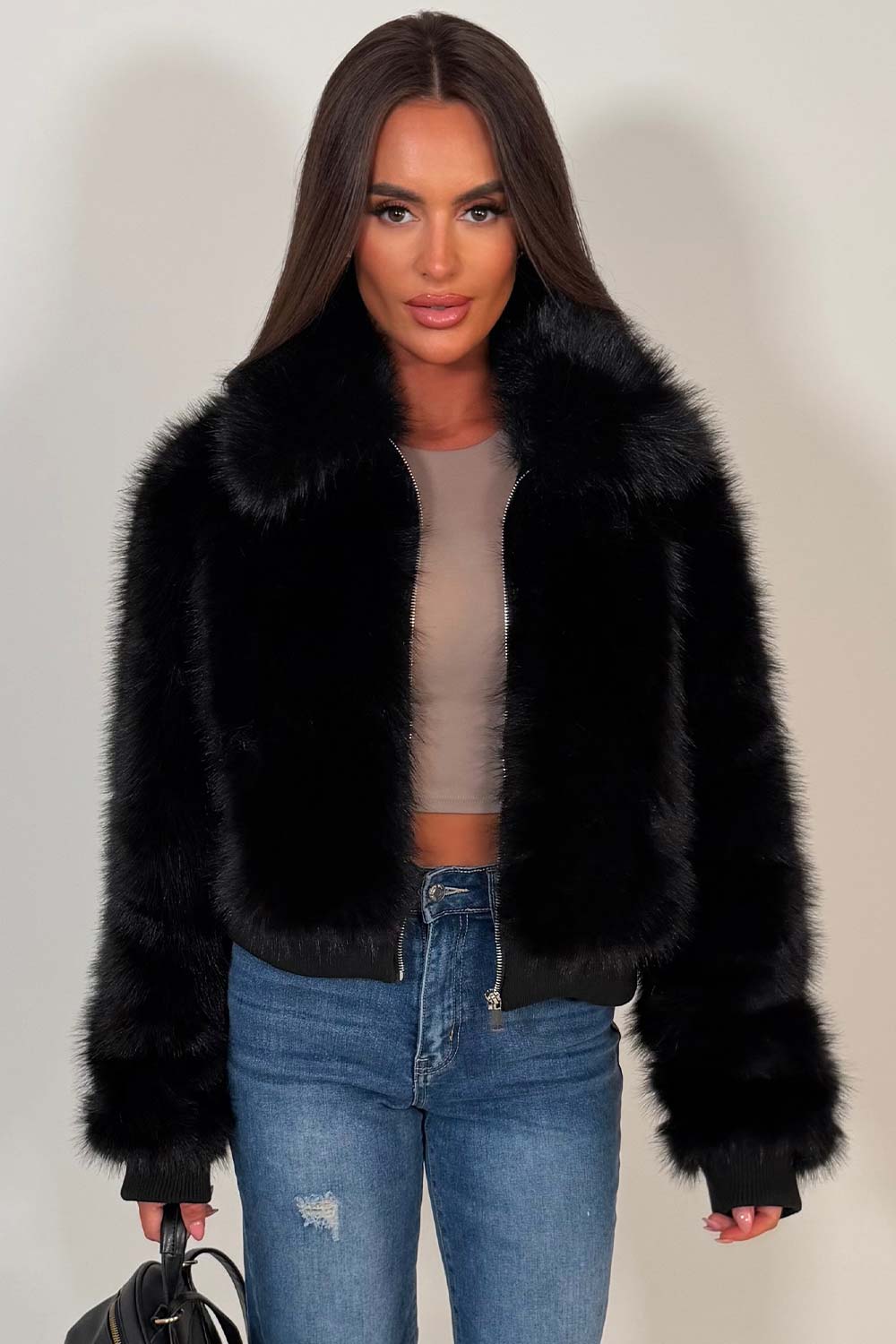 Black Faux Fur Jacket