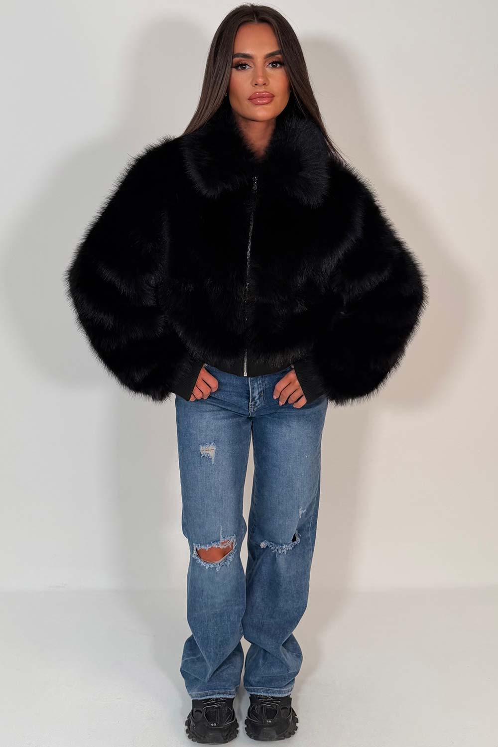 Black Faux Fur Jacket